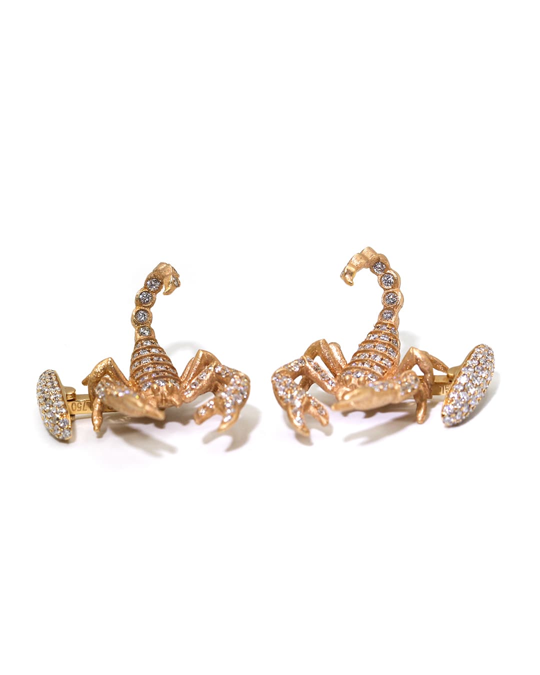Capri Custom 2.60ctw custom diamond scorpions rose gold cufflings 18K