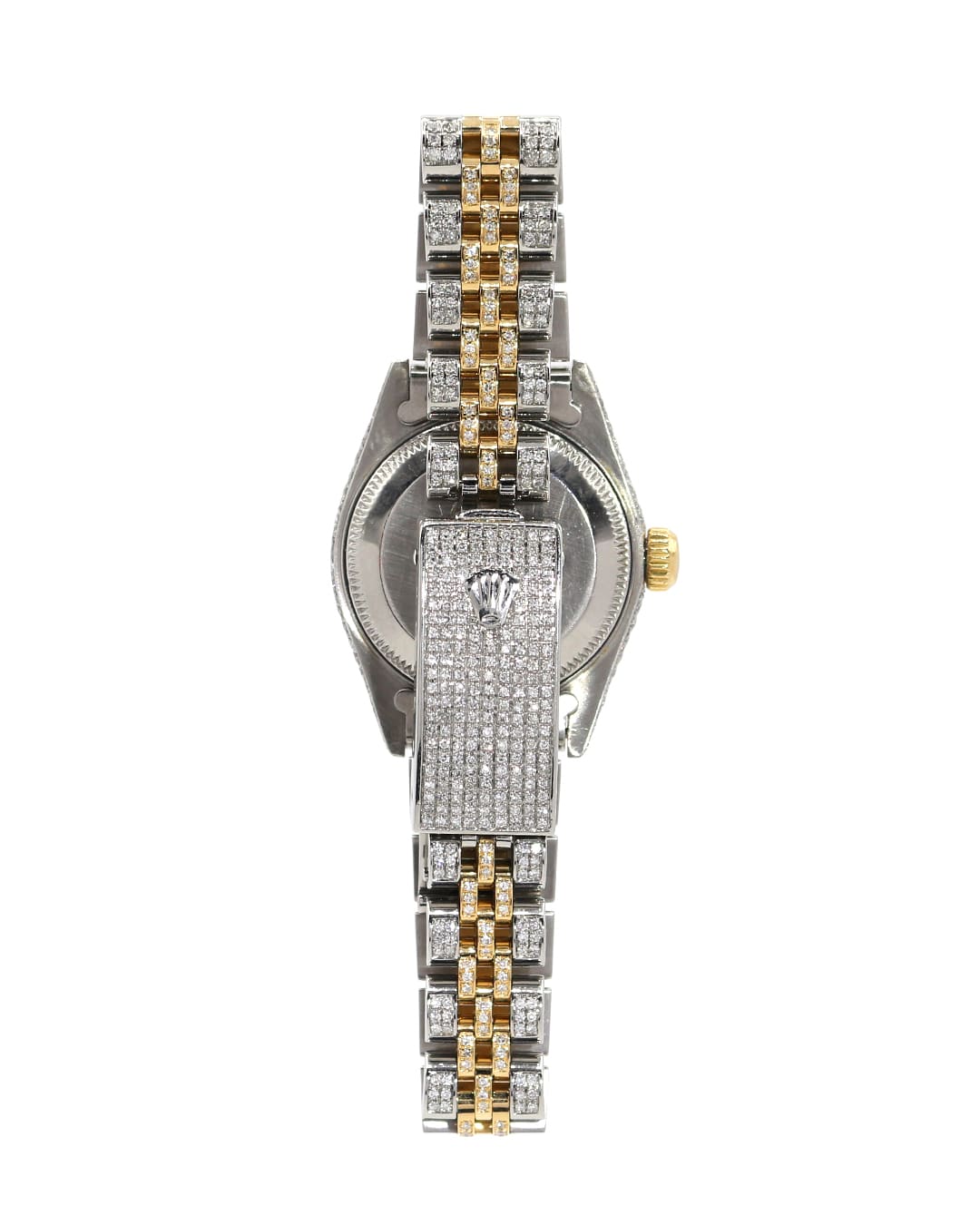 Capri Custom Watch Rolex Datejust 26mm two-tone pink mother of pearl dial 5.75ctw diamond watch