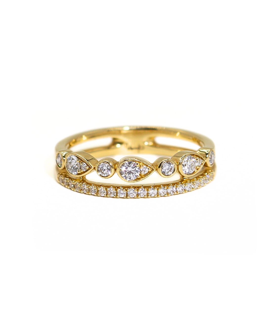 Capri Diamond Band 0.37ctw diamond double stackable yellow gold band 14K