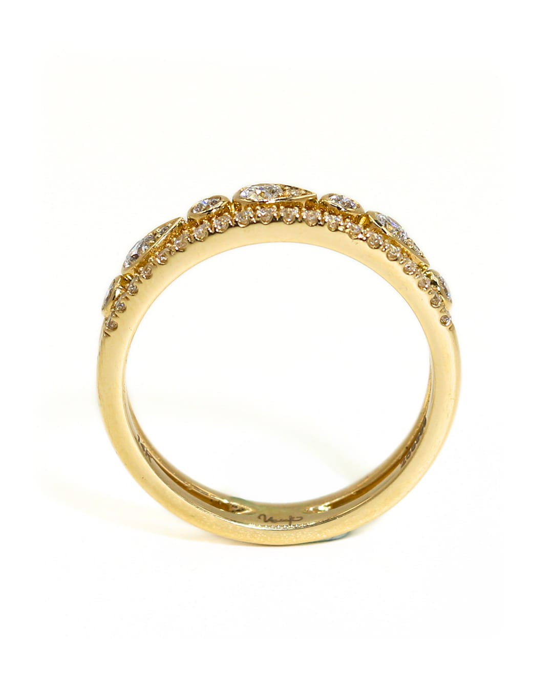 Capri Diamond Band 0.37ctw diamond double stackable yellow gold band 14K