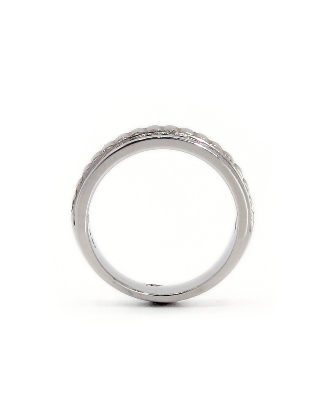 Capri Diamond Band 0.97ctw diamond fluted white gold mens band 14K