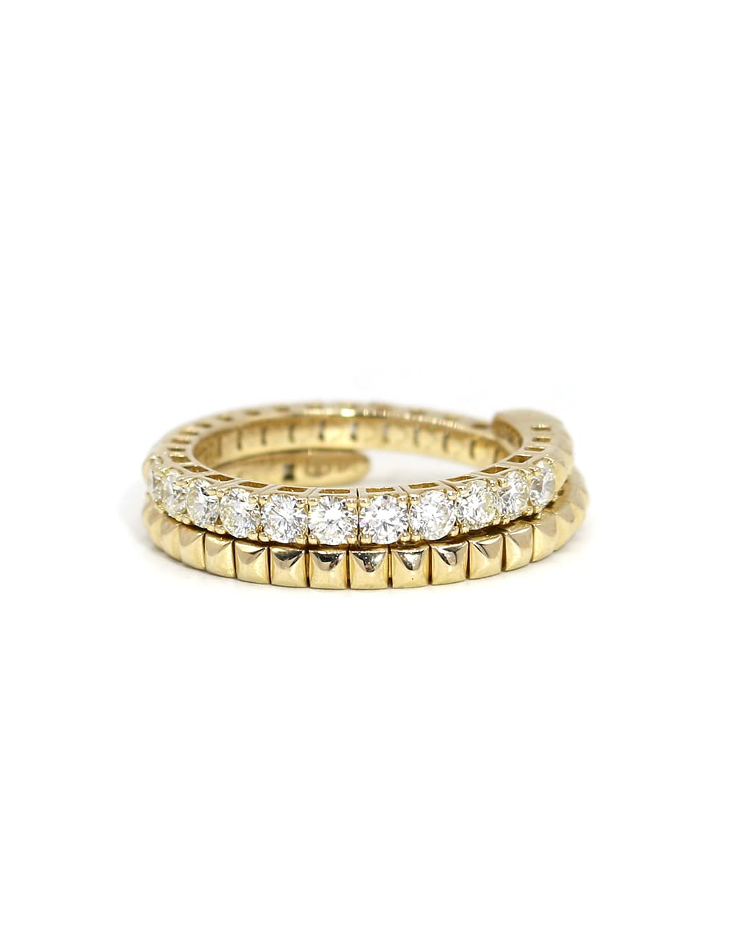 Capri Diamond Ring 1/2ctw diamond dual flex yellow gold band 14K