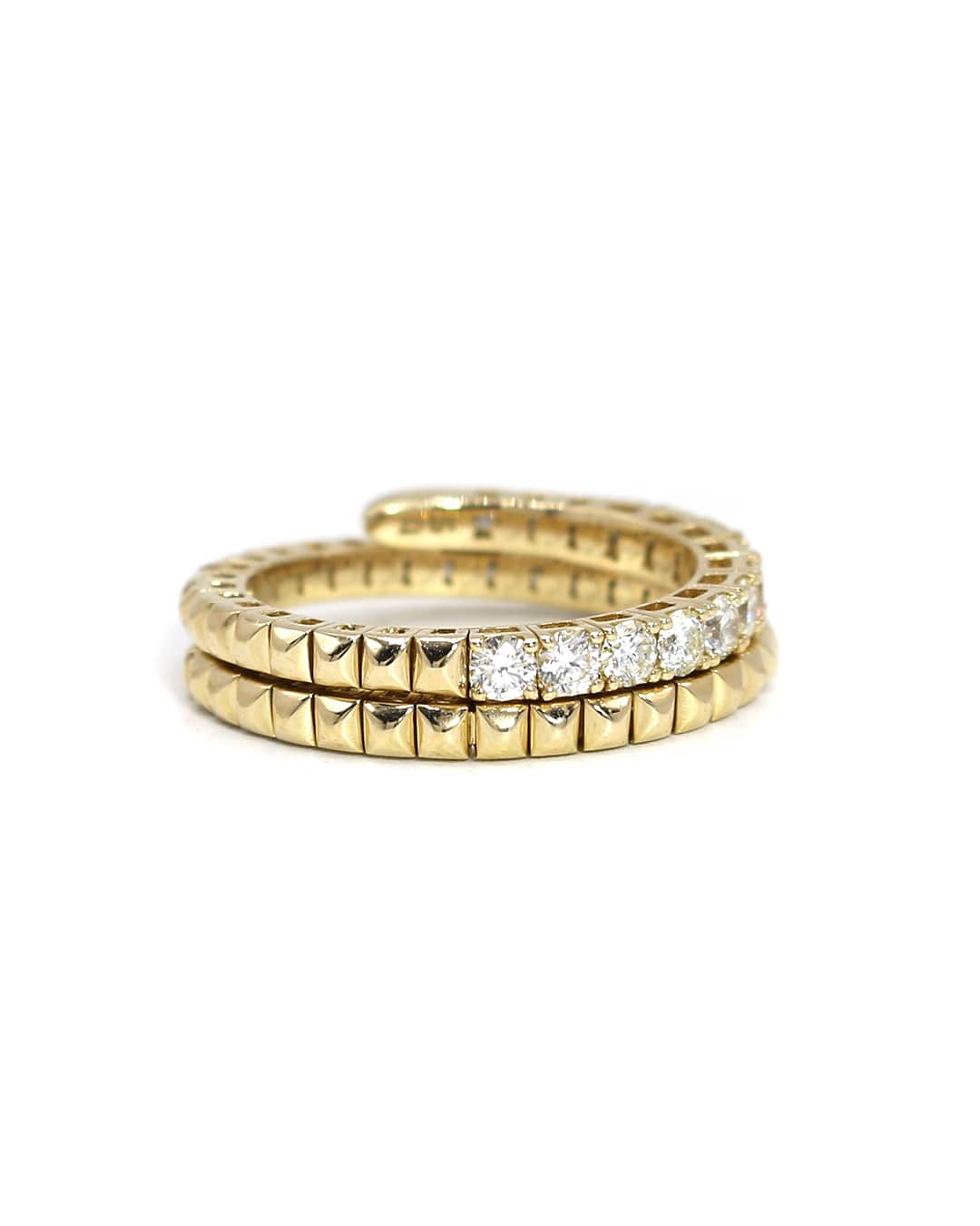 Capri Diamond Ring 1/2ctw diamond dual flex yellow gold band 14K