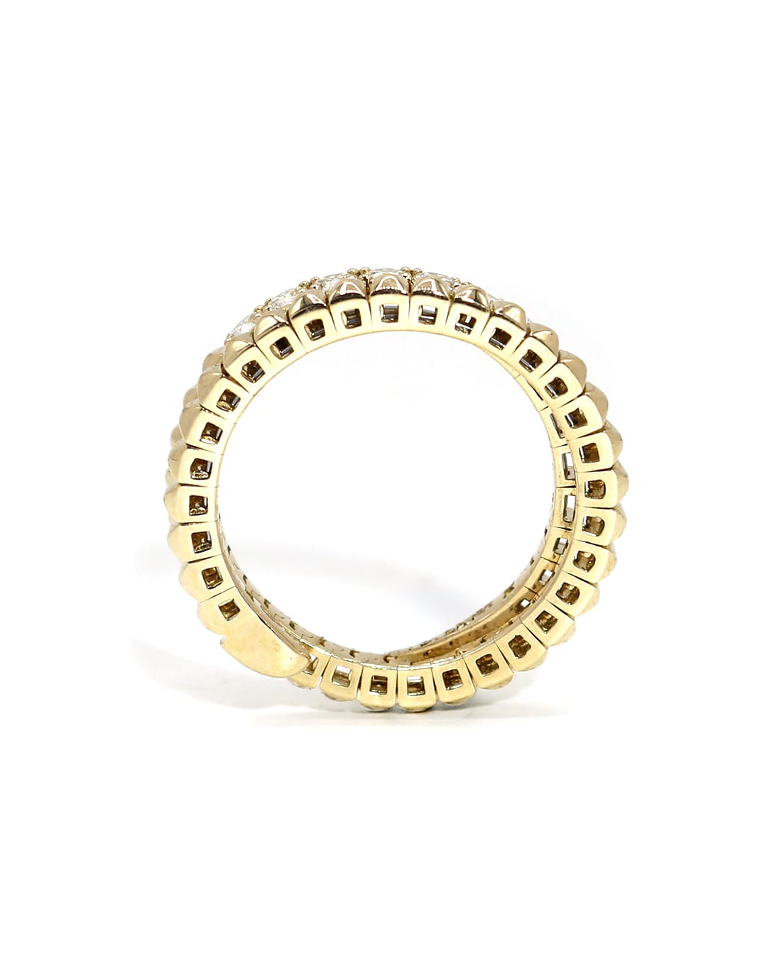 Capri Diamond Ring 1/2ctw diamond dual flex yellow gold band 14K