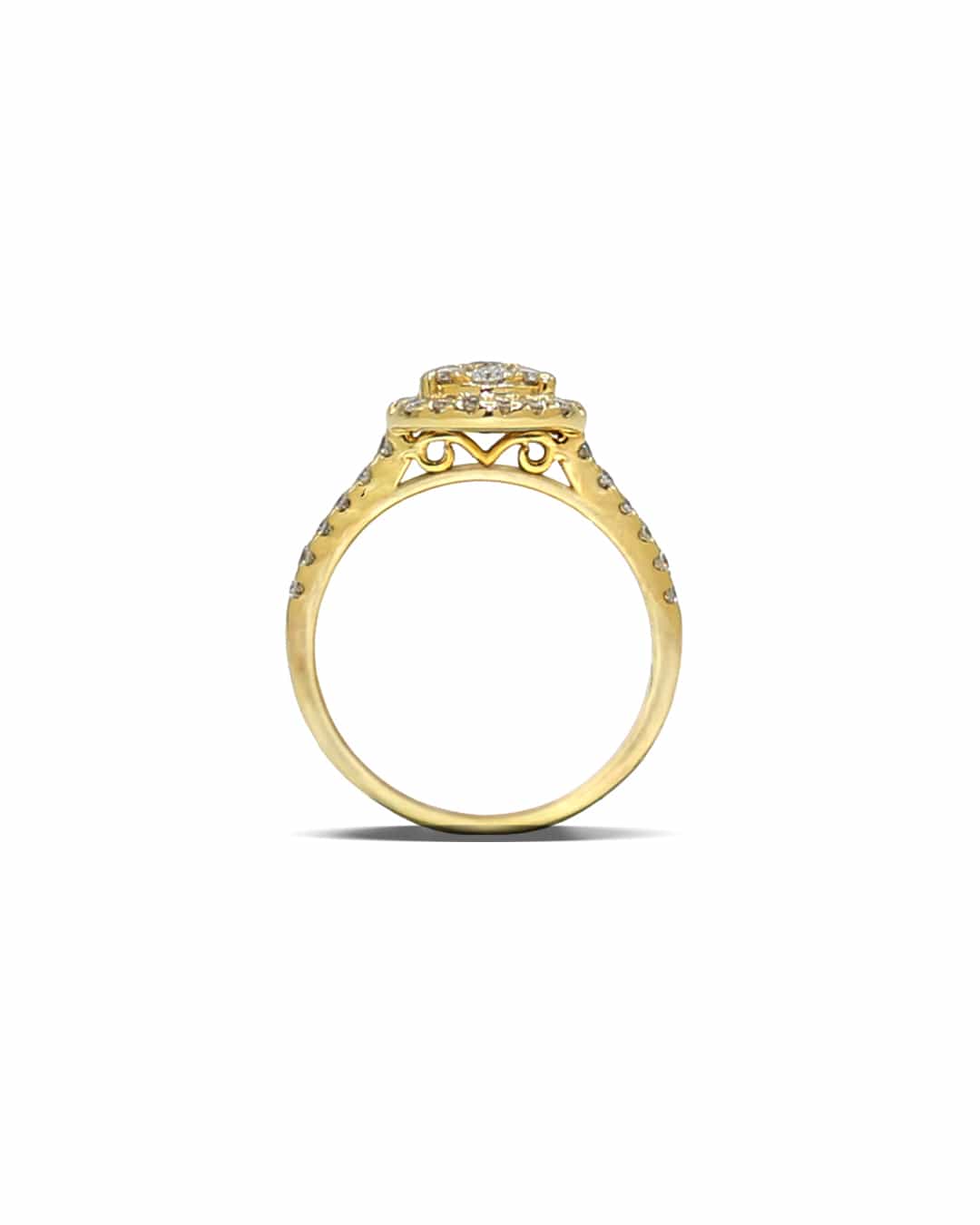 Capri Diamond Ring 1.85ctw diamond pear shape cluster
