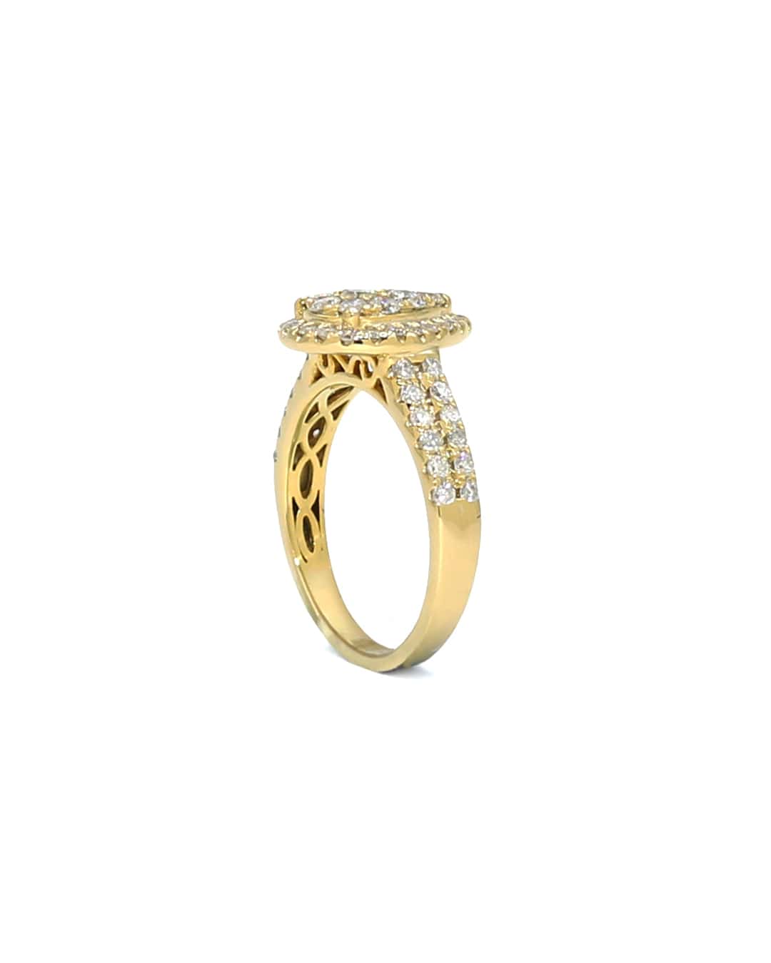 Capri Diamond Ring 1.85ctw diamond pear shape cluster