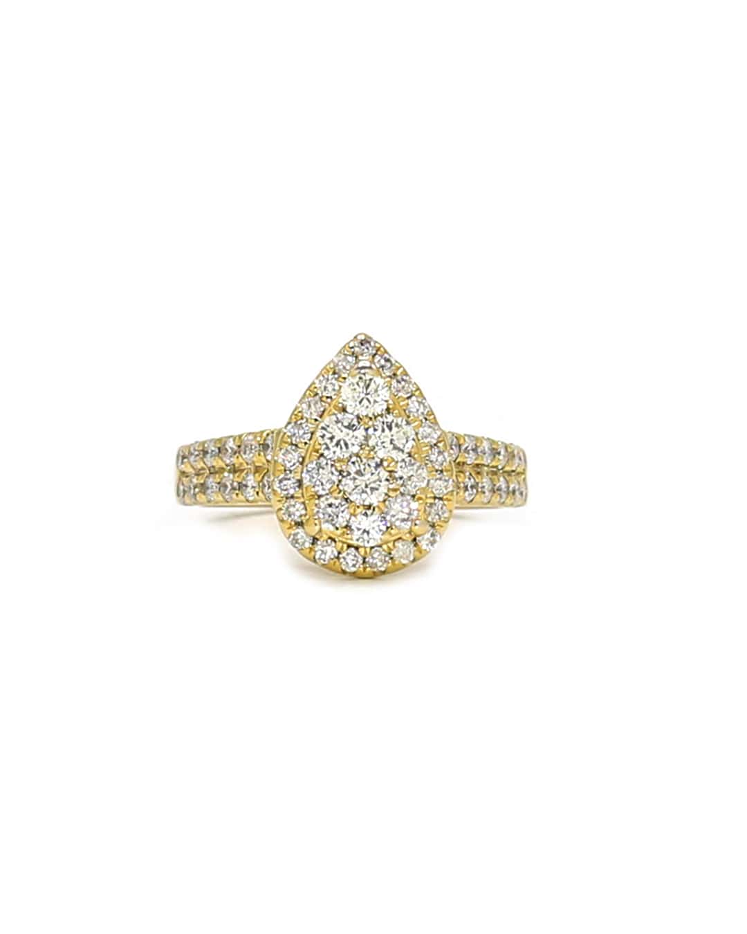 Capri Diamond Ring 1.85ctw diamond pear shape cluster