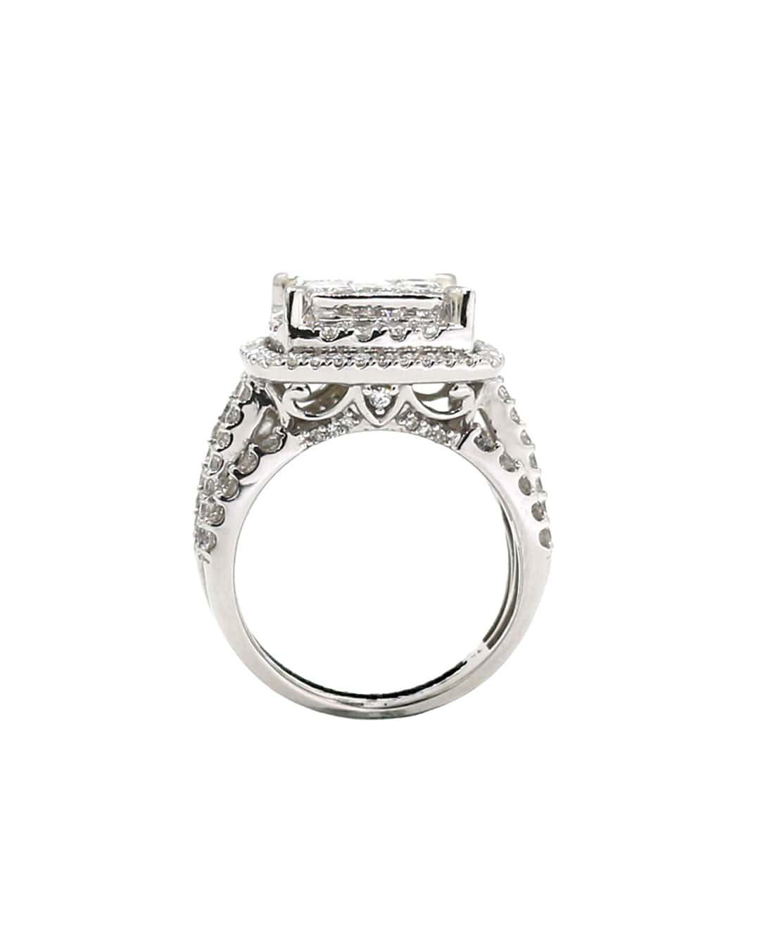 Capri Diamond Ring 3ctw invisible set diamond cluster white gold  ring 10K