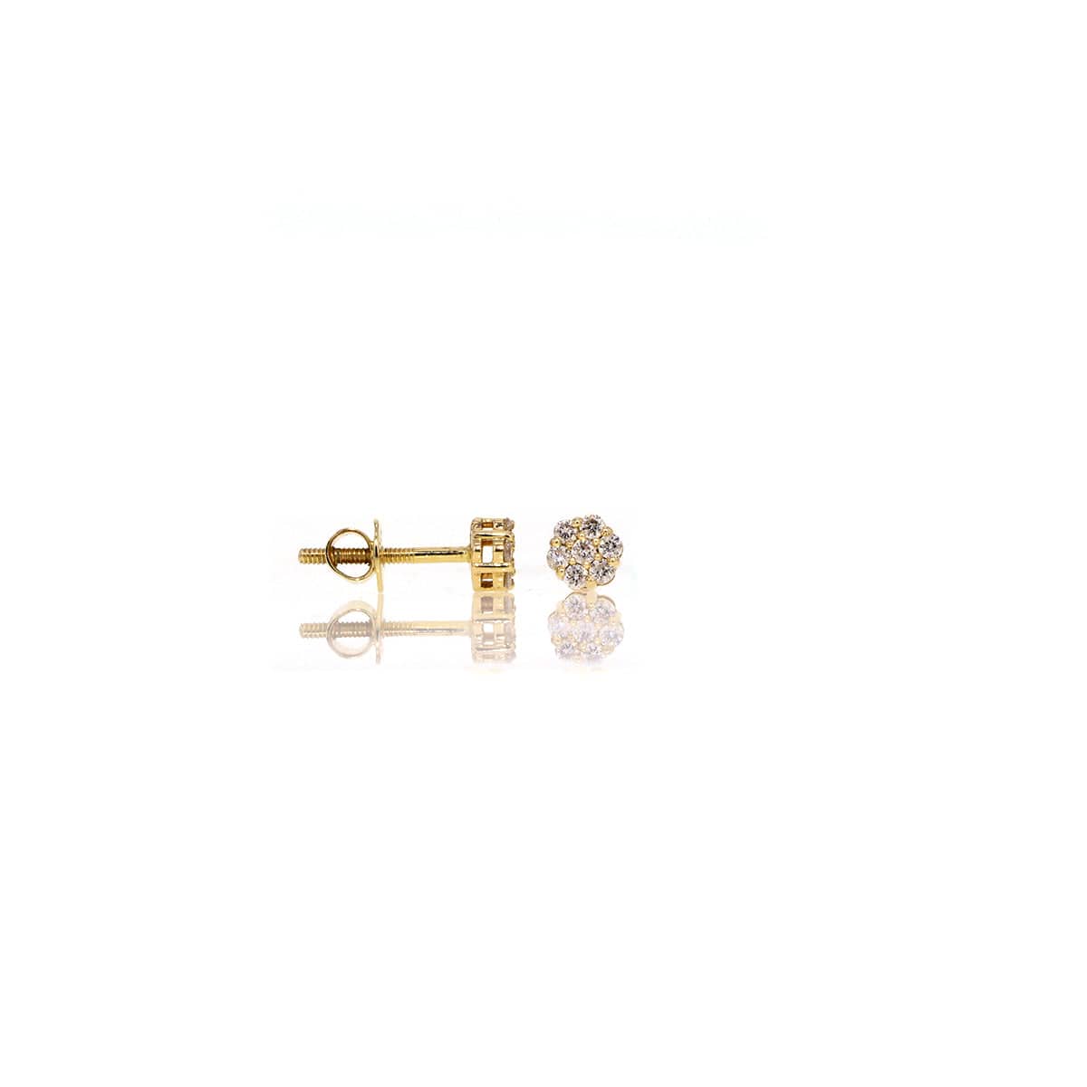Capri Earrings 1/4 ctw Diamond Flower Cluster Stud Earrings 14K