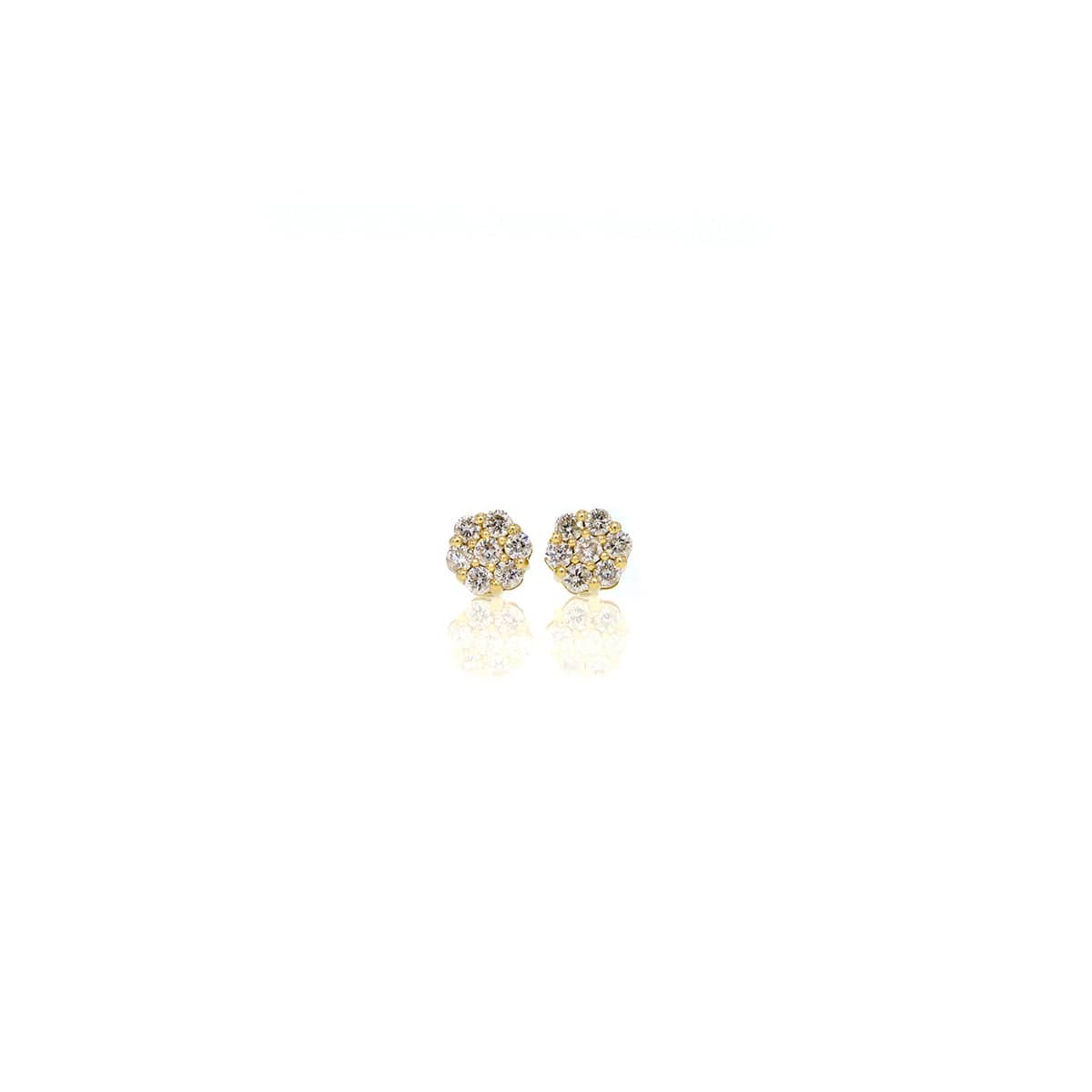 Capri Earrings 1/4 ctw Diamond Flower Cluster Stud Earrings 14K