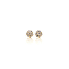 Capri Earrings 1 ctw Diamond Flower Cluster Stud Earrings 14K
