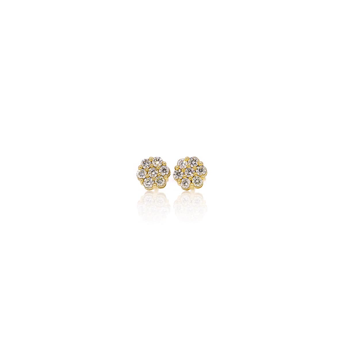 3/4ctw Diamond Flower Cluster Stud Earrings 10K