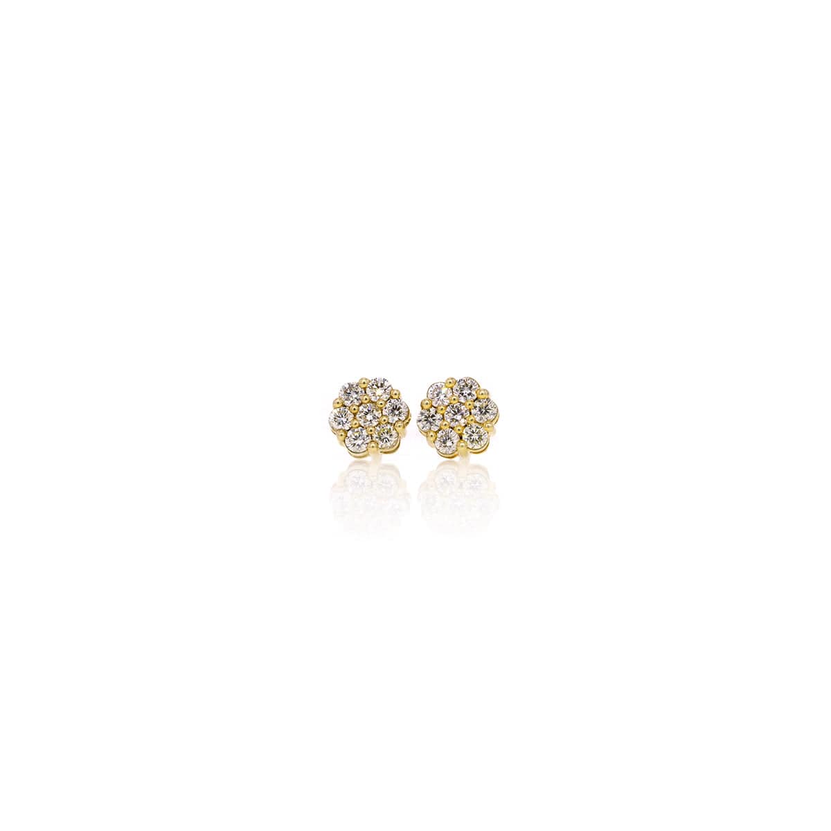 Capri Earrings 3/4ctw Diamond Flower Cluster Stud Earrings 10K