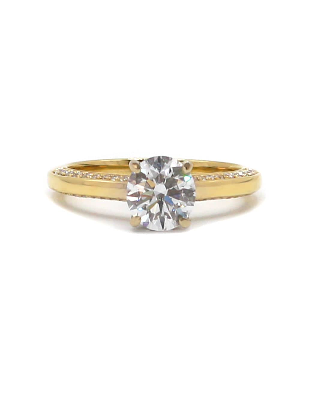 Capri Engagement Ring 1.34ctw round lab and natural diamond ring 18ky