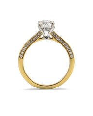 Capri Engagement Ring 1.34ctw round lab and natural diamond ring 18ky