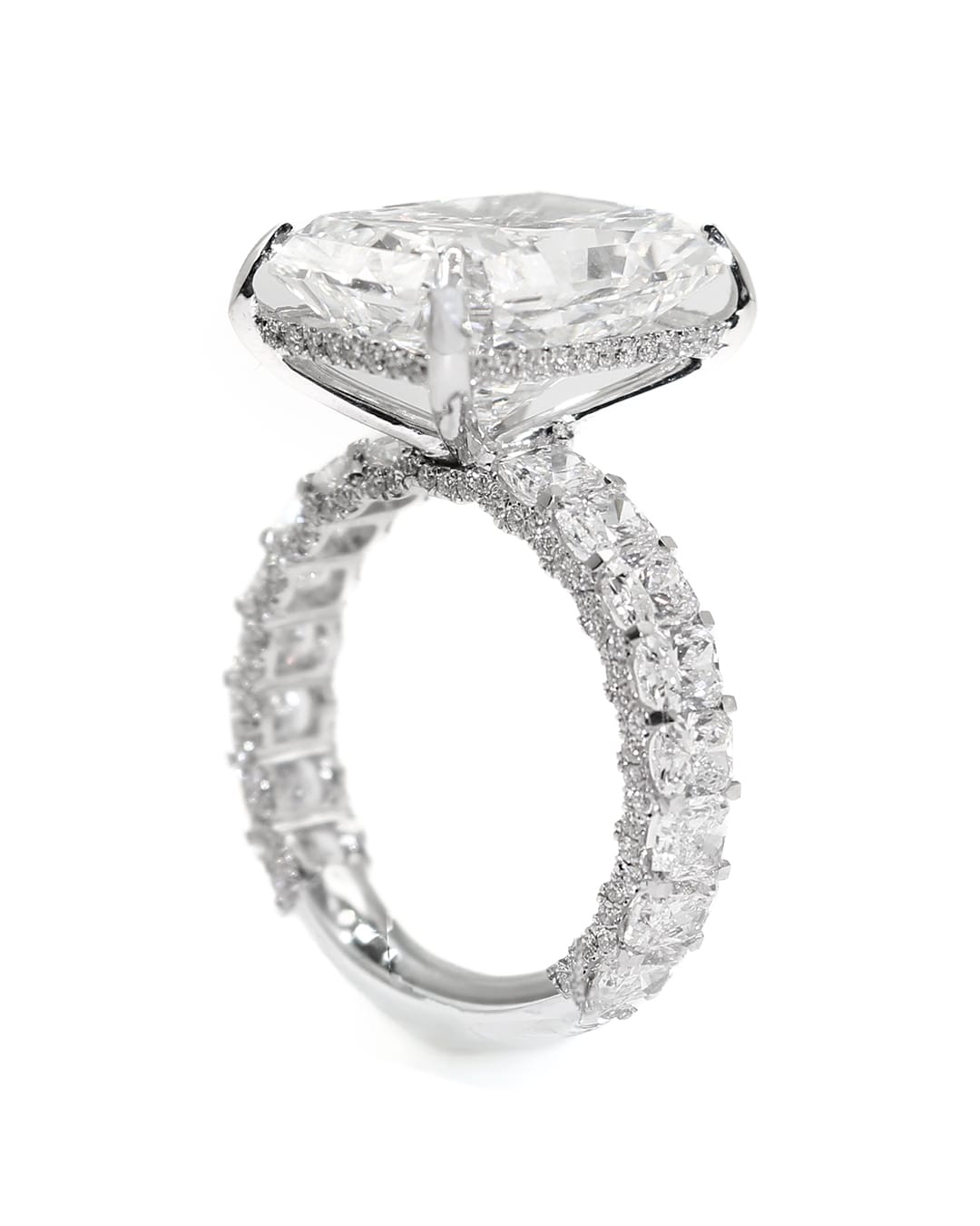 Capri Engagement Ring 13.09ctw lab diamond radiant white gold ring 14K