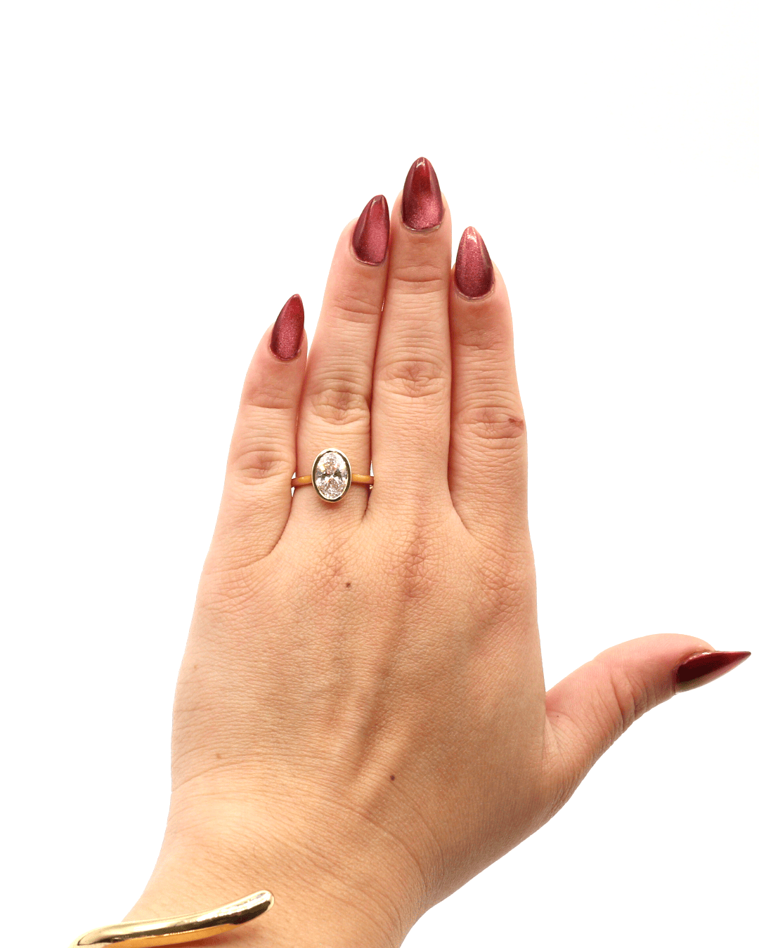 Capri Engagement Ring 2.02ct Oval cut lab diamond solitaire ring in 14ky