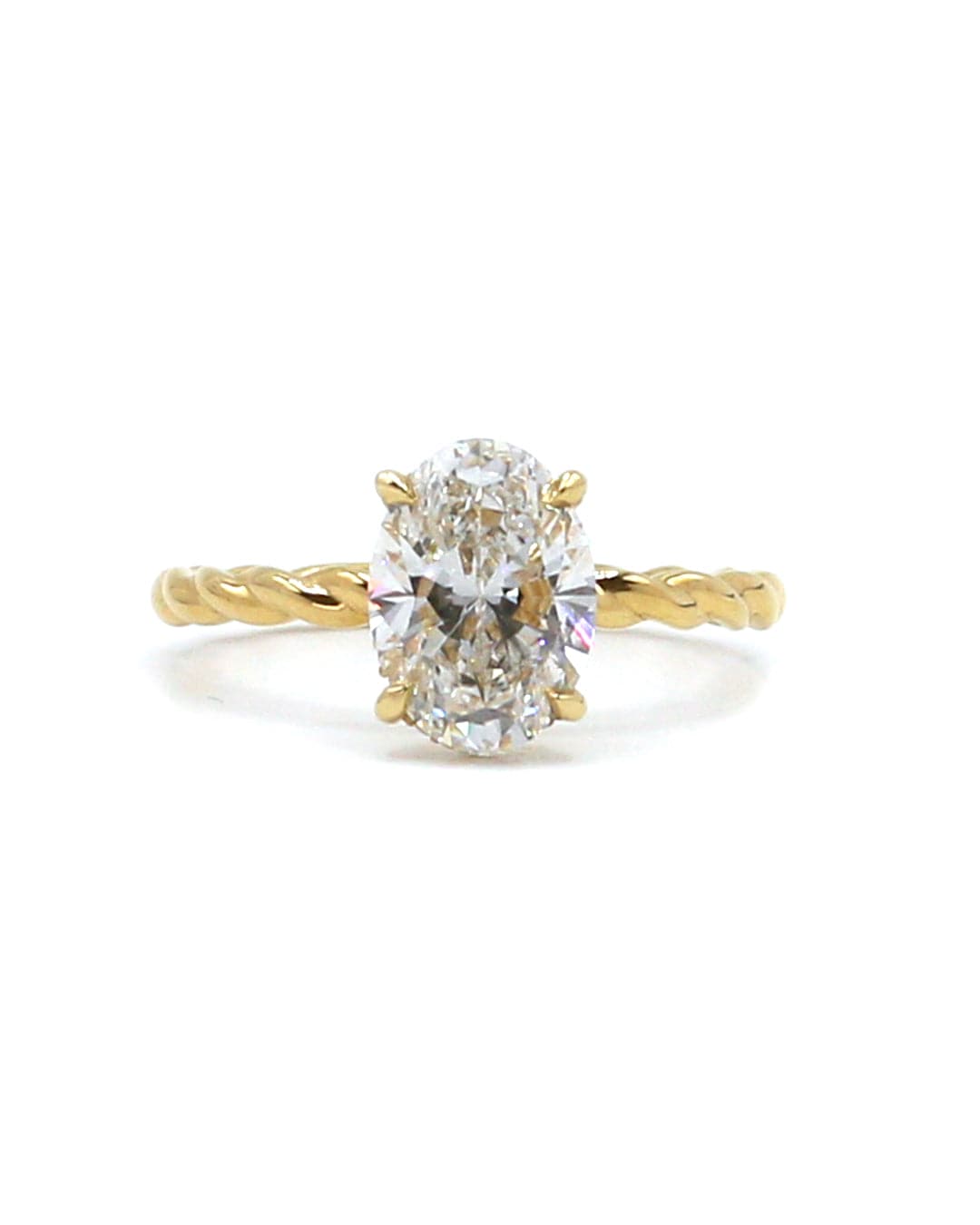 Capri Engagement Ring 2.06ctw Oval lab diamond braided hiddem halo ring 14ky