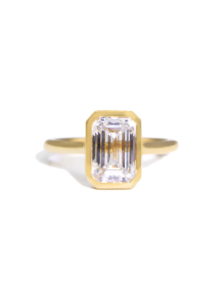 Capri Engagement Ring 2.21ctw emerald cut lab diamond solitaire ring in 14ky