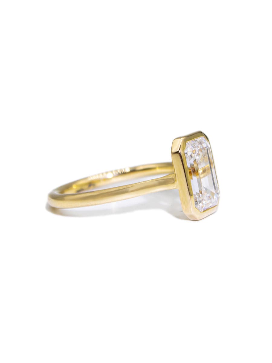 Capri Engagement Ring 2.21ctw emerald cut lab diamond solitaire ring in 14ky