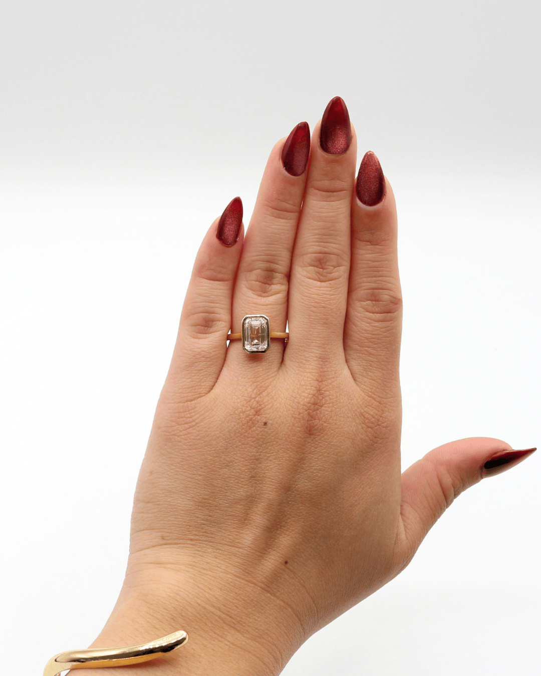 Capri Engagement Ring 2.21ctw emerald cut lab diamond solitaire ring in 14ky