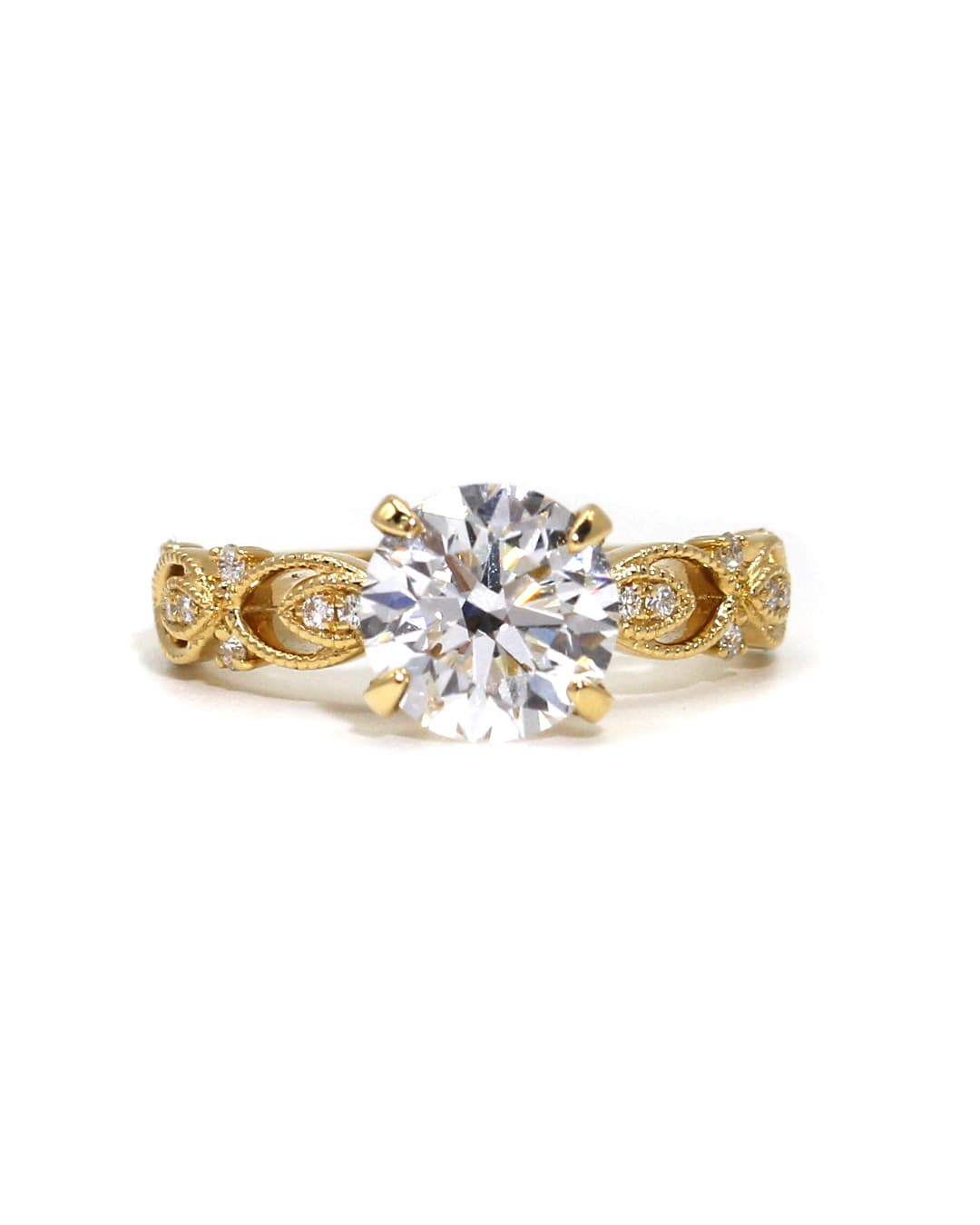 Capri Engagement Ring 2.22ctw round lab and natural diamond ring 18ky