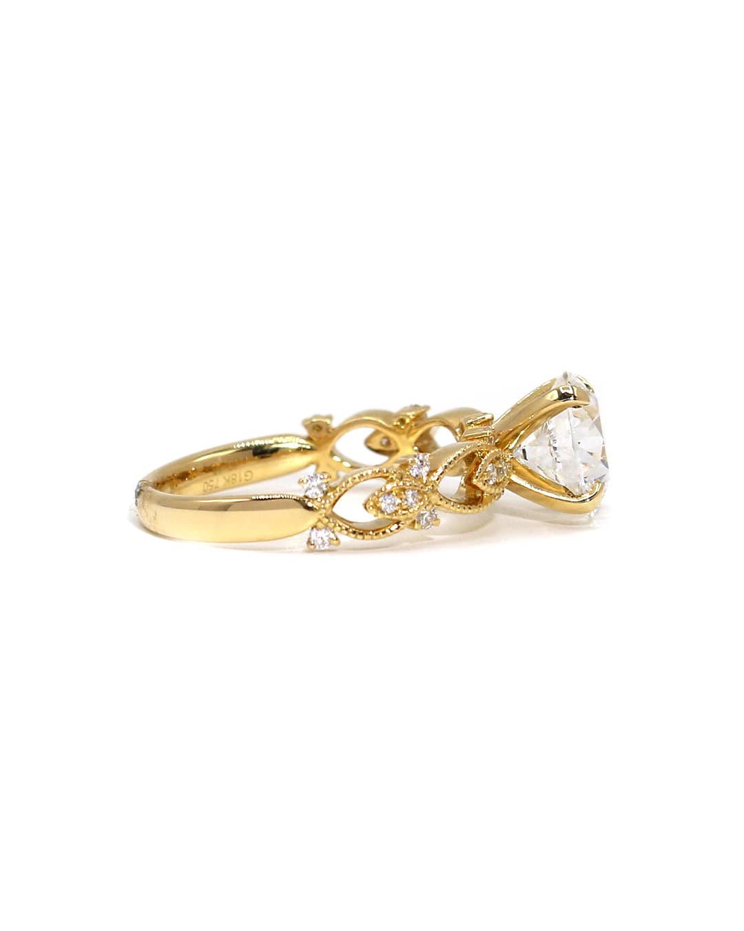 Capri Engagement Ring 2.22ctw round lab and natural diamond ring 18ky