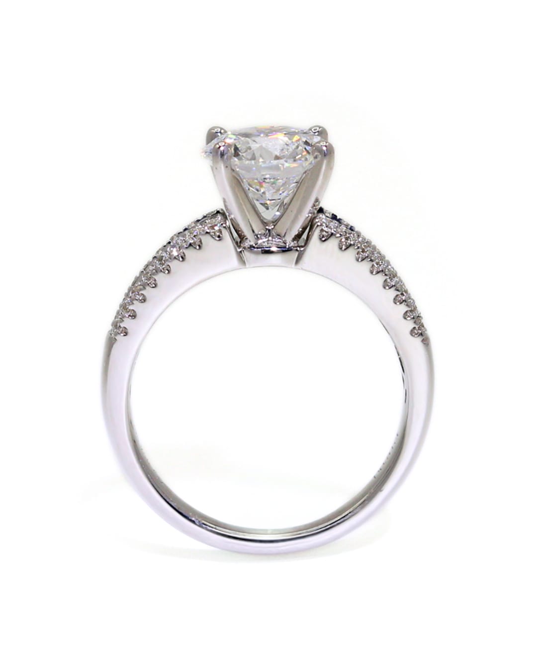 Capri Engagement Ring 2.54ctw round lab and natural diamond ring 18kw
