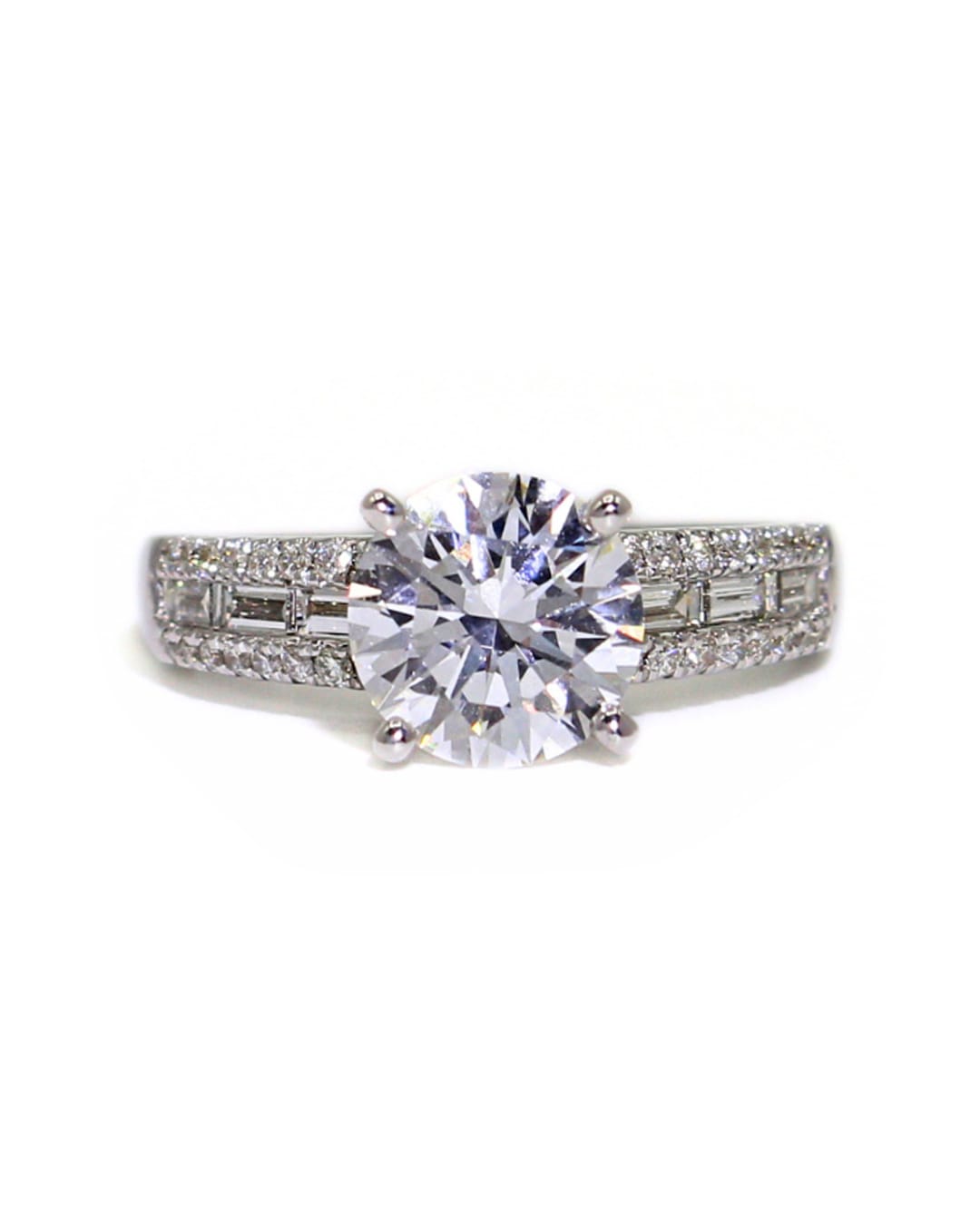 Capri Engagement Ring 2.54ctw round lab and natural diamond ring 18kw