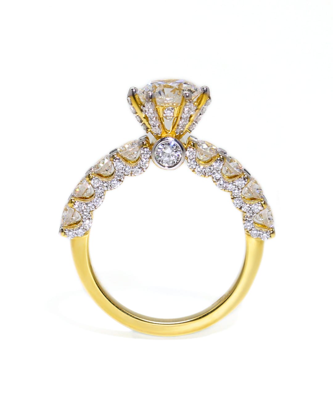 Capri Engagement Ring 2.62ctw lab diamond with ring in 10ky