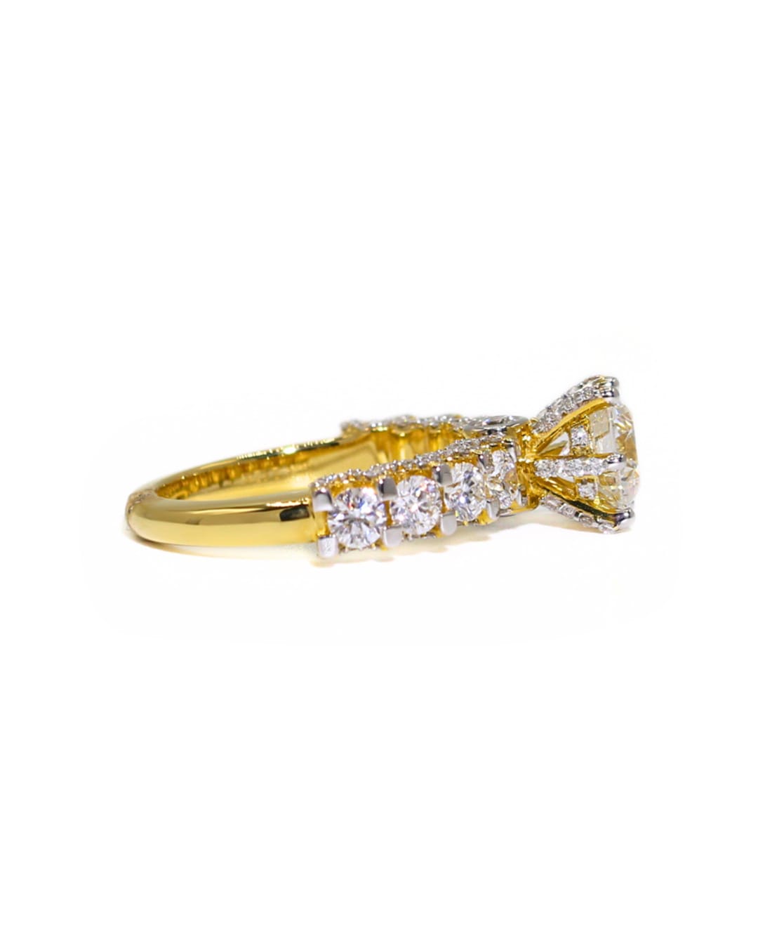Capri Engagement Ring 2.62ctw lab diamond with ring in 10ky