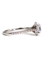 Capri Engagement Ring 2pc Round Diamond Halo Solitaire Wedding set 14K