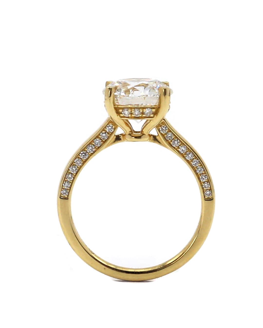 Capri Engagement Ring 3.50ctw Round lab and natural diamond ring 18ky