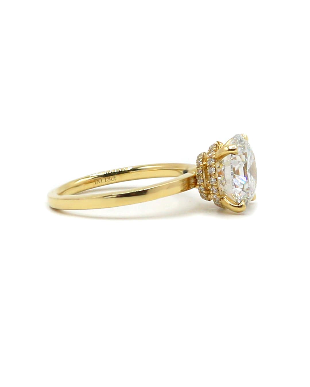Capri Engagement Ring 3.87ctw round lab and natural diamond ring 18ky