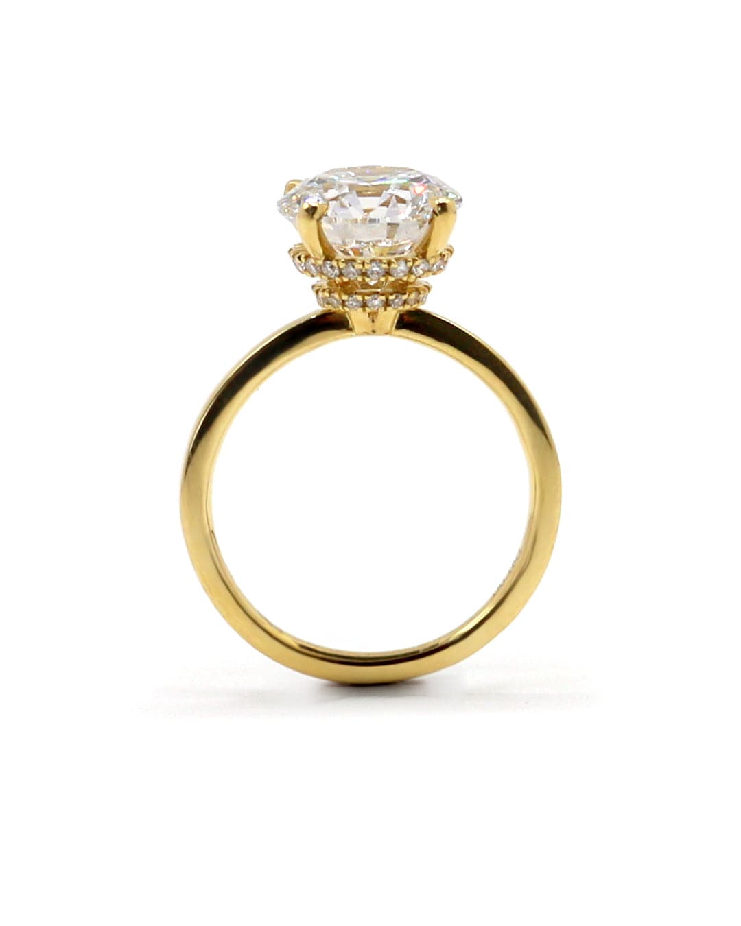 Capri Engagement Ring 3.87ctw round lab and natural diamond ring 18ky