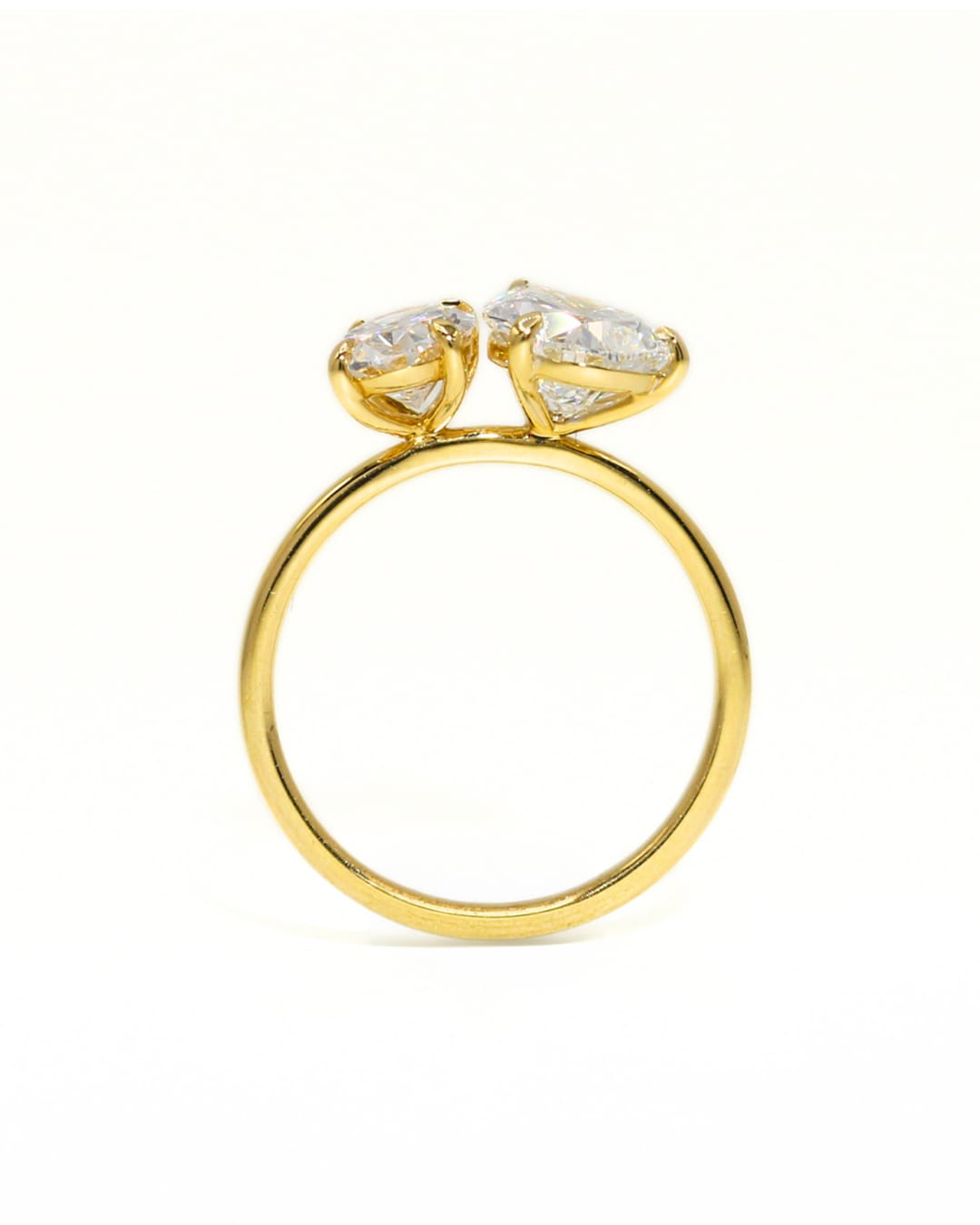 Capri Engagement Ring 3ctw Lab 2-stone pear and oval ring 14ky