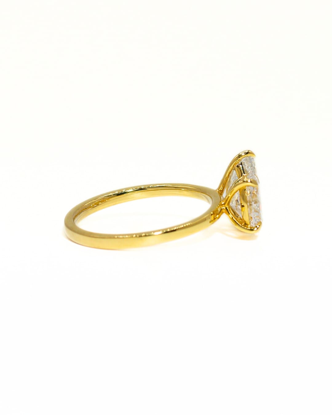 Capri Engagement Ring 3ctw Lab 2-stone pear and oval ring 14ky