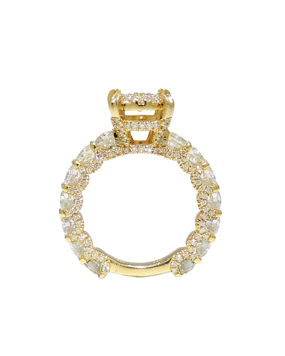 Capri Engagement Ring 4.05ctw diamond cluster yellow gold ring 10k
