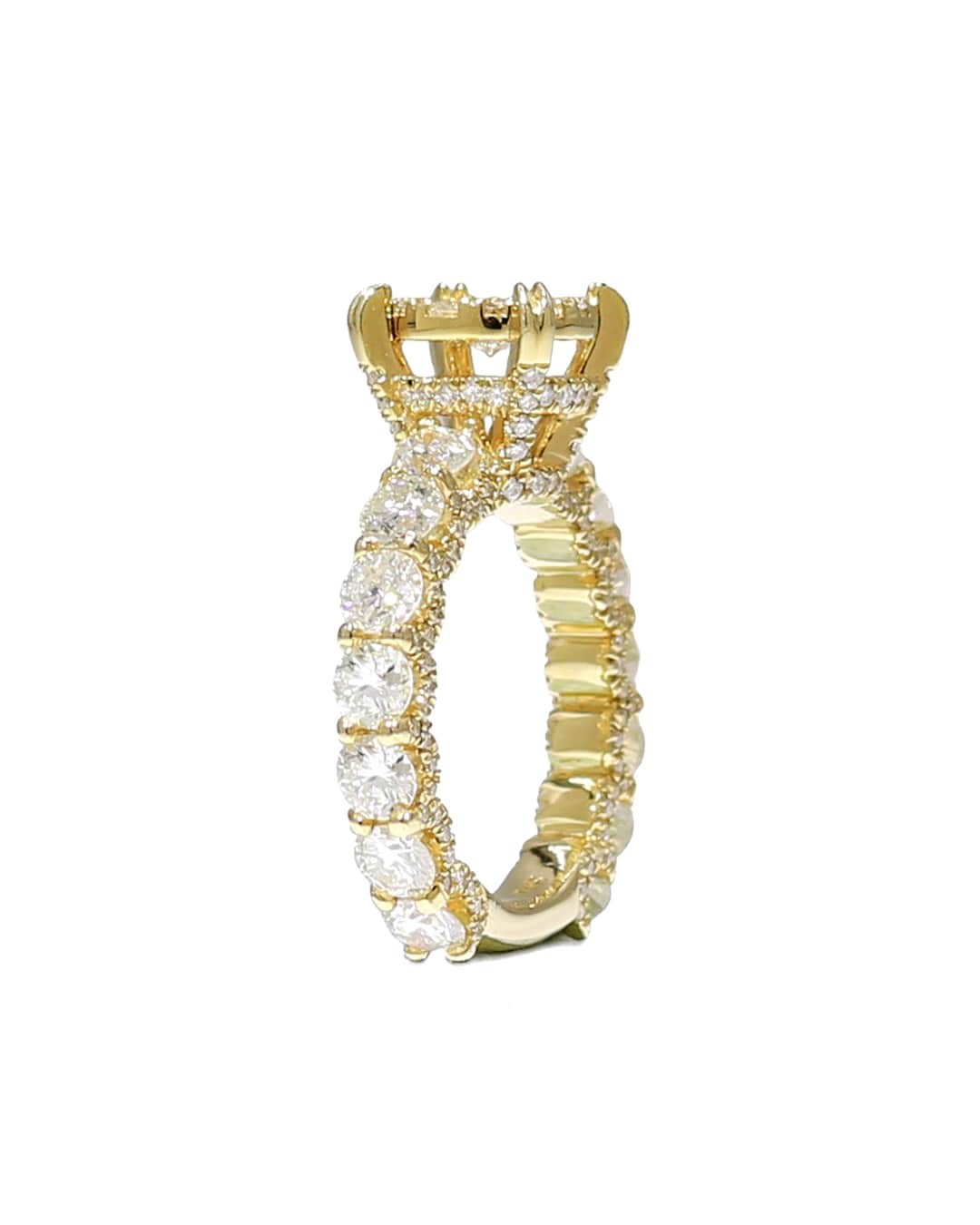 Capri Engagement Ring 4.05ctw diamond cluster yellow gold ring 10k