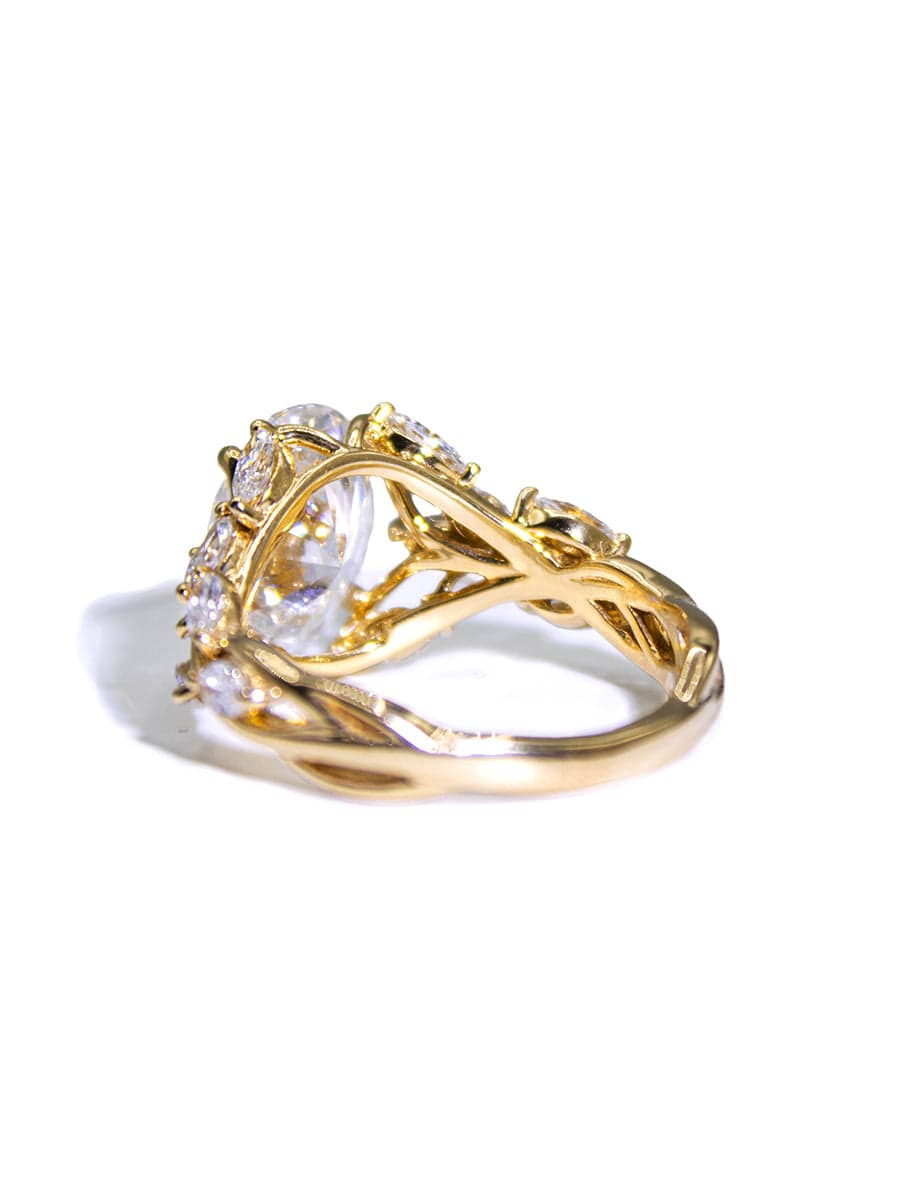 Capri Engagement Ring 4.07ctw Lab Diamonds Secret Garden Ring 14ky