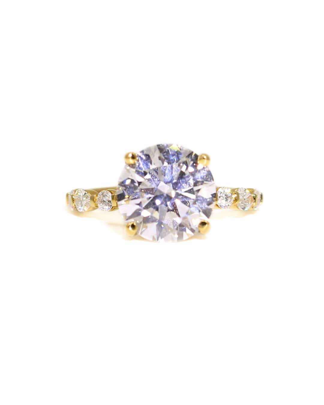 Capri Engagement Ring 4.25ctw round lab and natural diamond hidden halo ring 18ky