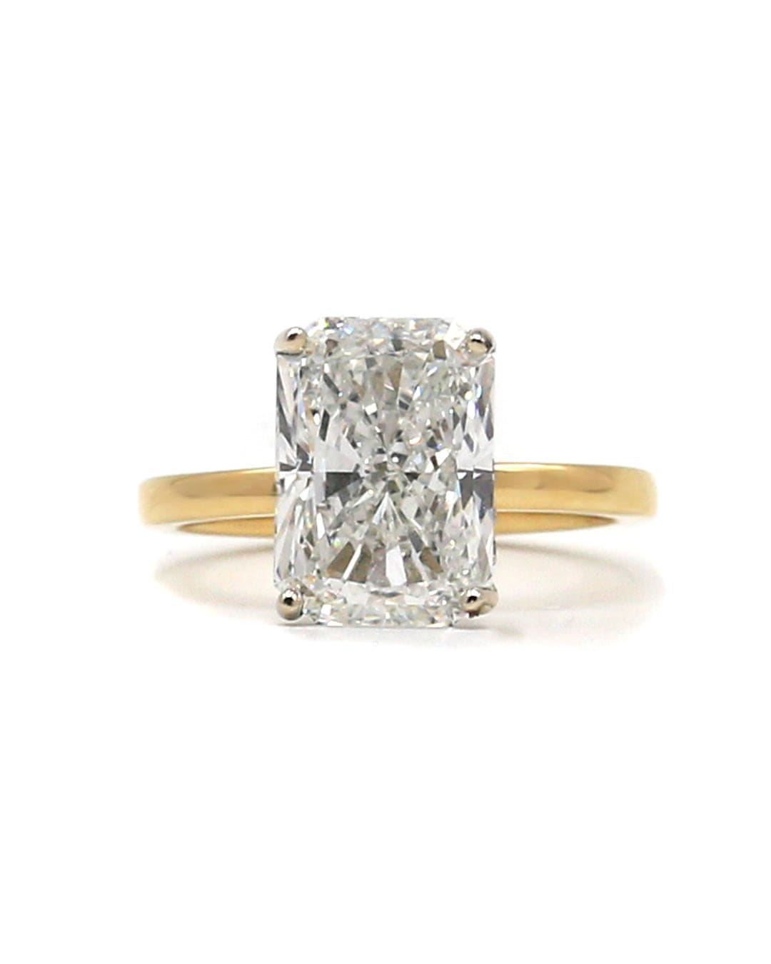 Capri Engagement Ring 4.69ctw Radiant Lab and natural diamond hidden halo ring 18ky