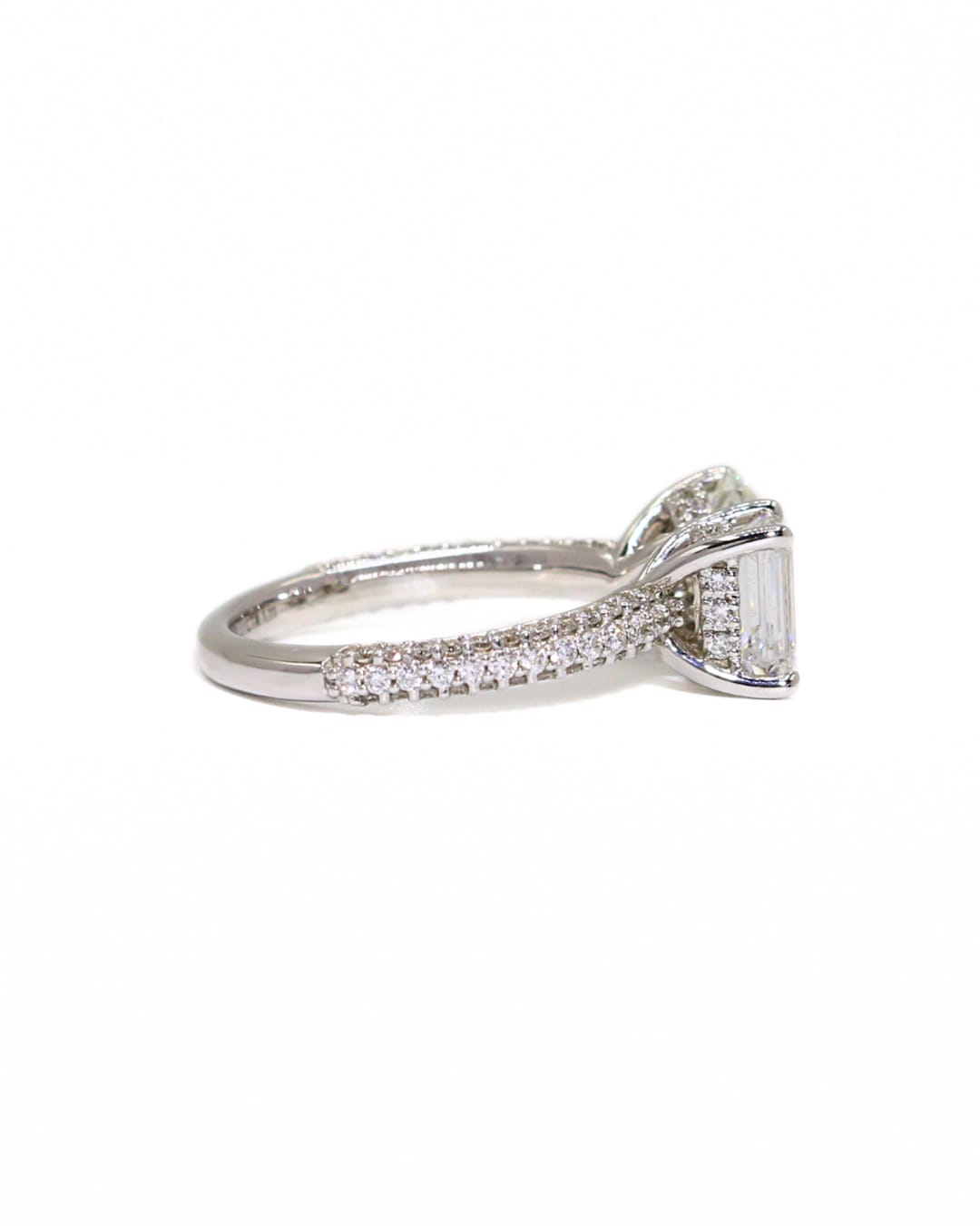 Capri Engagement Ring Lab 2.75ctw 2-stone open band ring 14kw