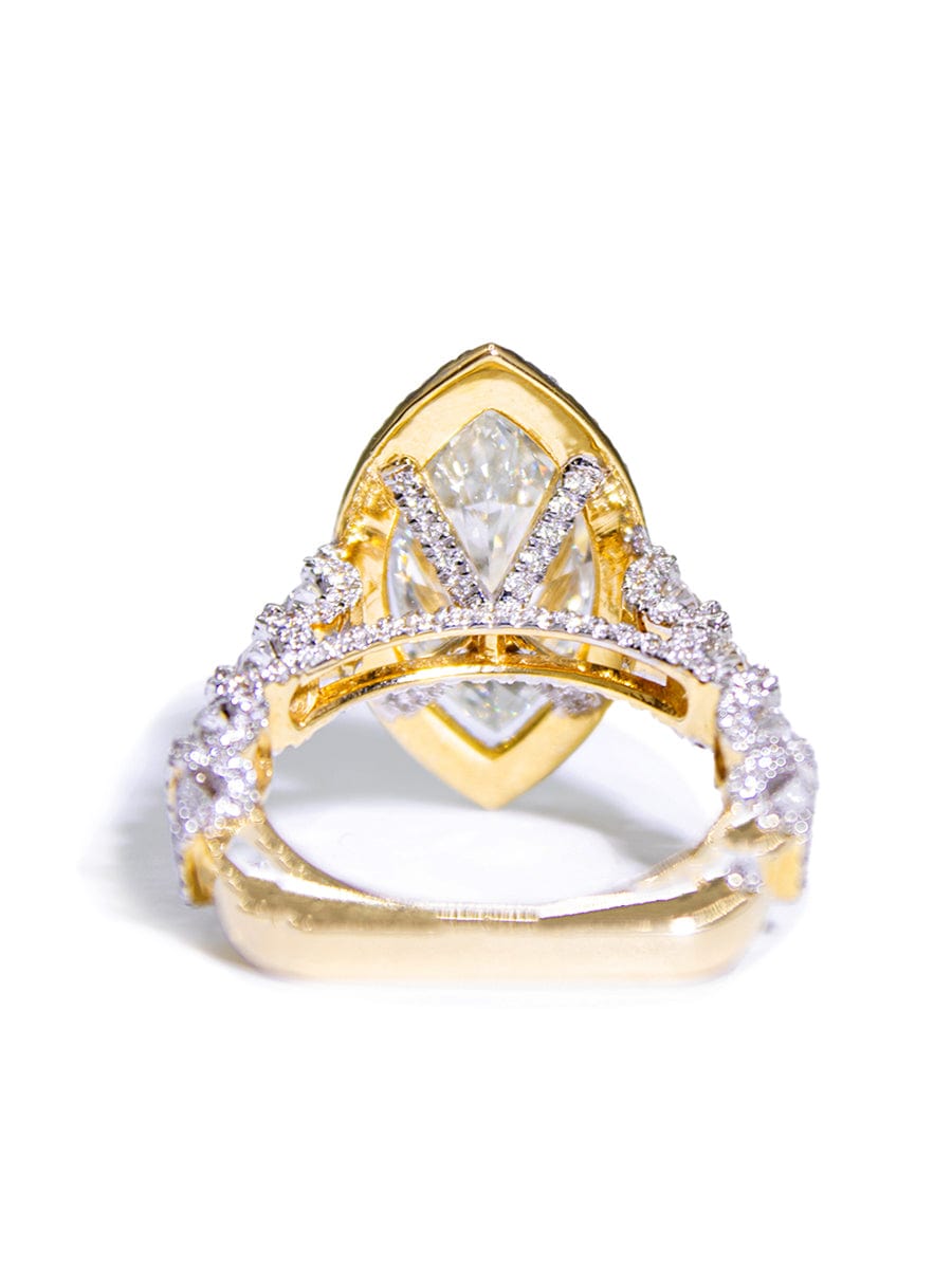 Capri Engagement Ring Marquise Lab diamond euro shank ring in 14k yellow