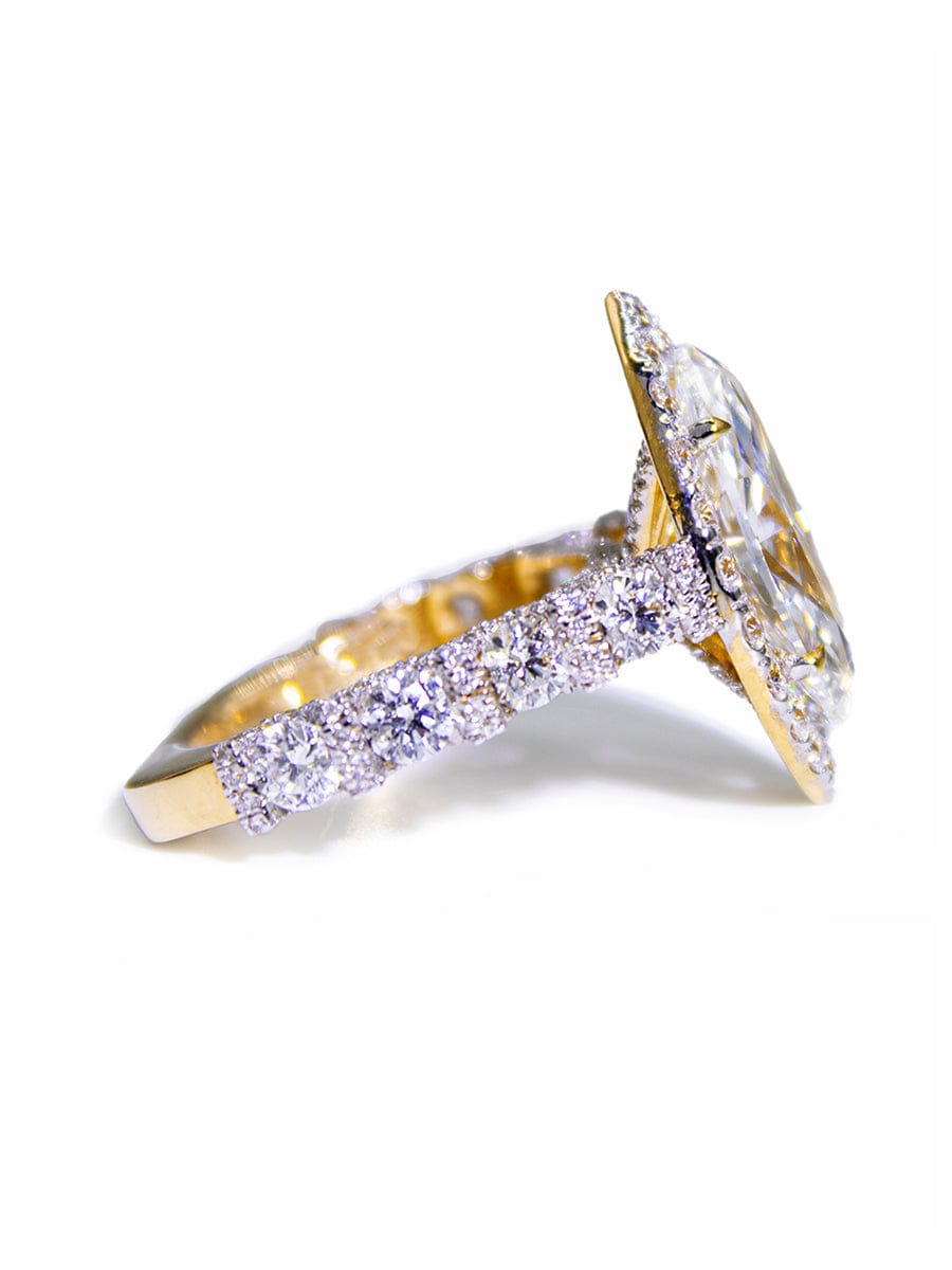 Capri Engagement Ring Marquise Lab diamond euro shank ring in 14k yellow
