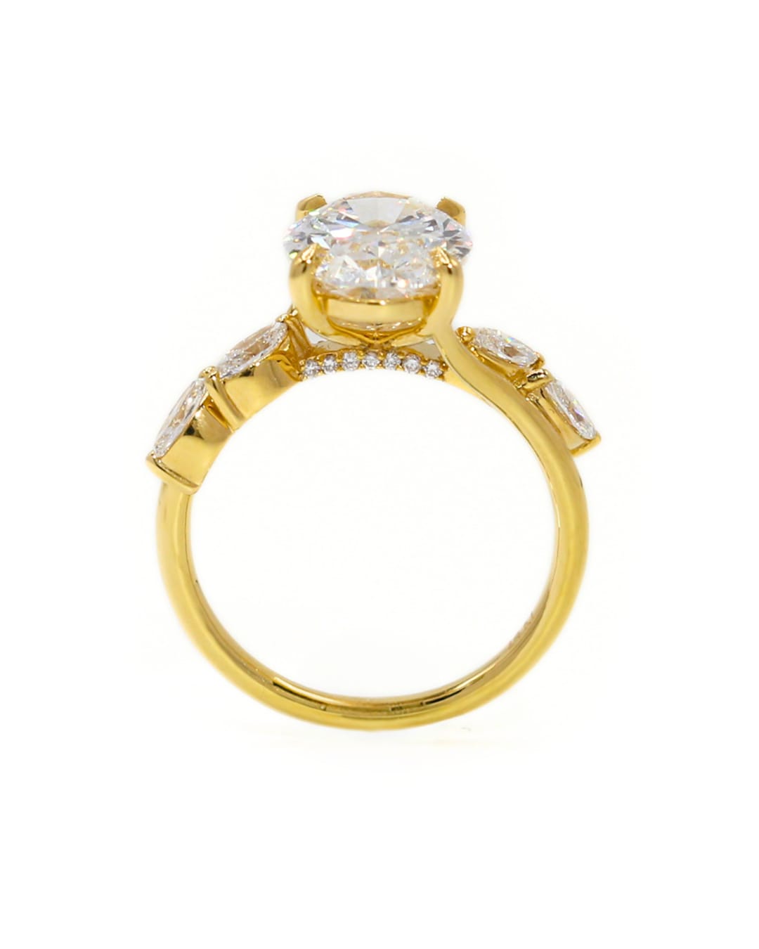 Capri Engagement Ring Oval and Marquise 3.48ctw Lab diamond ring 14ky