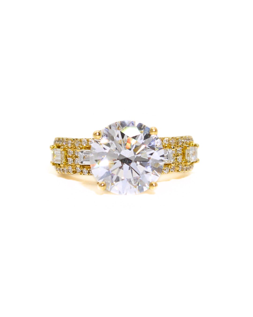 Capri Jewelers Arizona Engagement Ring 5.30ctw round lab diamond and natural diamond setting 18ky