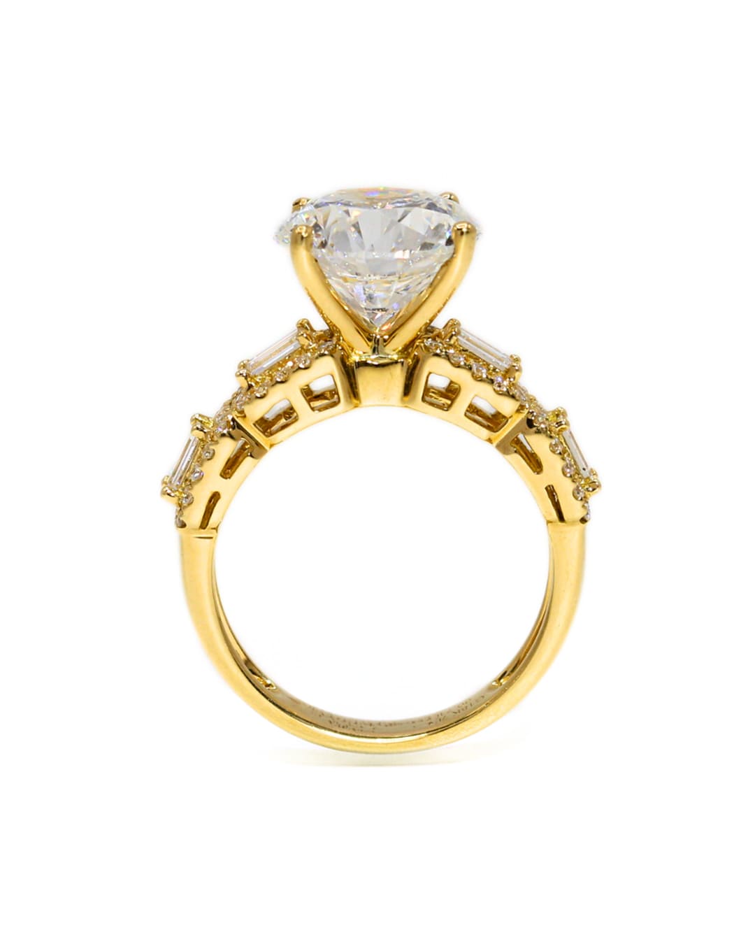 Capri Jewelers Arizona Engagement Ring 5.30ctw round lab diamond and natural diamond setting 18ky
