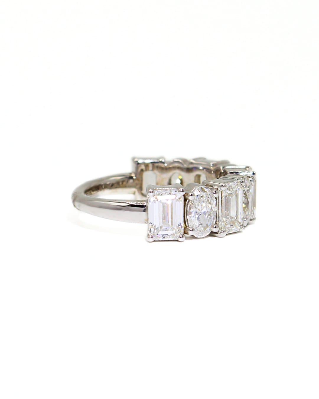 Capri Lab Diamond Band Lab diamond 9 stone oval emerald band 14kw