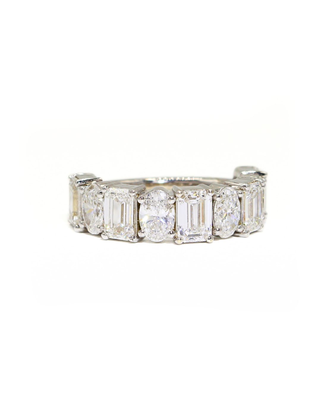 Capri Lab Diamond Band Lab diamond 9 stone oval emerald band 14kw